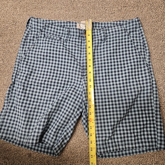 LL Bean Shorts Mens 36 Blue Gingham Check Cotton Standard Fit Casual Summer - Picture 2 of 8
